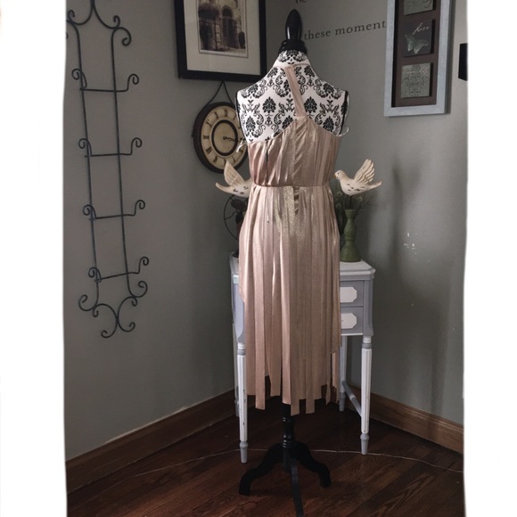 Halston Heritage Halter Fringed Dress women’s XS - Picture 5 of 8